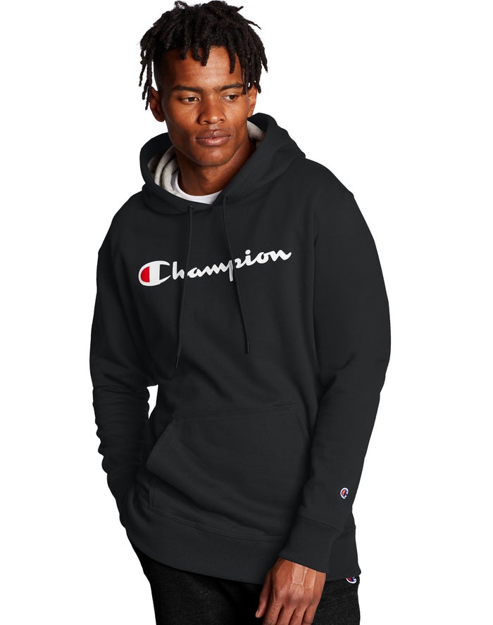 Sudadera Con Capucha Champion Hombre - Powerblend Script Logo ( Negras ) 4750392-FL